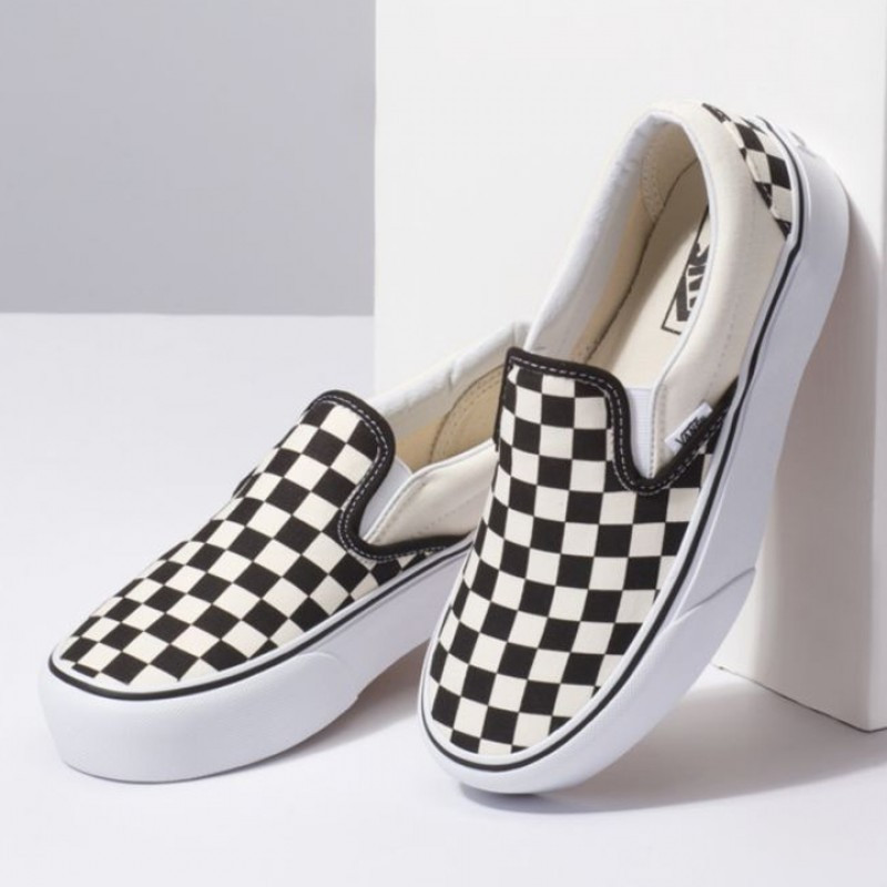 Jual Sepatu Sneakers Vans Classic Platform Slip-On Black & White Checker Original Vn00018Ebww - hoopspoint.com