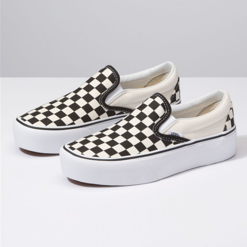 Jual Sepatu Sneakers Vans Classic Platform Slip-On Black & White Checker Original Vn00018Ebww - hoopspoint.com