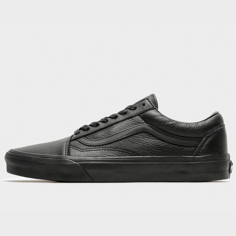 Jual Sepatu Sneakers Vans Old Skool Leather Black Original Vn0003Z6L3A - hoopspoint.com