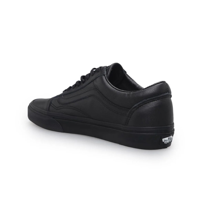 Jual Sepatu Sneakers Vans Old Skool Leather Black Original Vn0003Z6L3A - hoopspoint.com