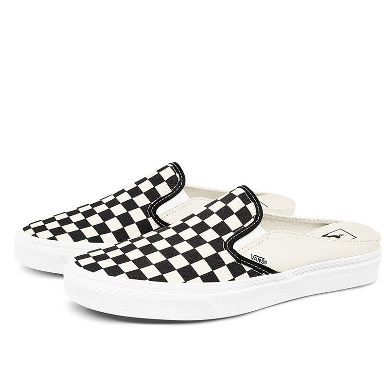 Jual Sepatu Sneakers Vans Slip-On Mule Classic Checkerboard Black White Original Vn0004Kteo1 - hoopspoint.com