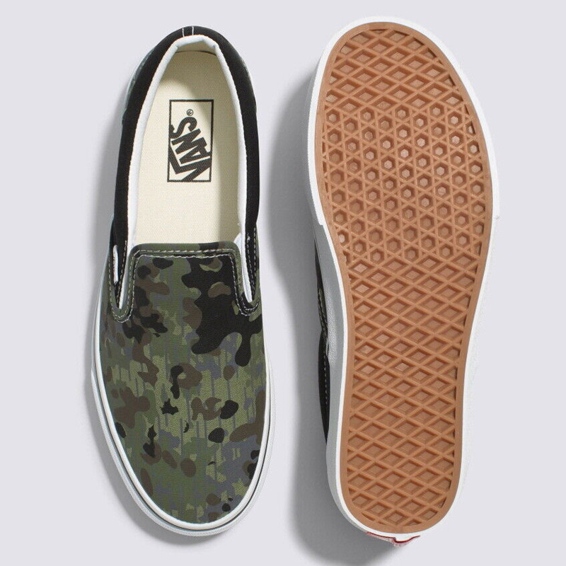 Jual Sepatu Sneakers Vans Rain Camo Classic Slip-On Green Original Vn0009Q7Bgk - hoopspoint.com