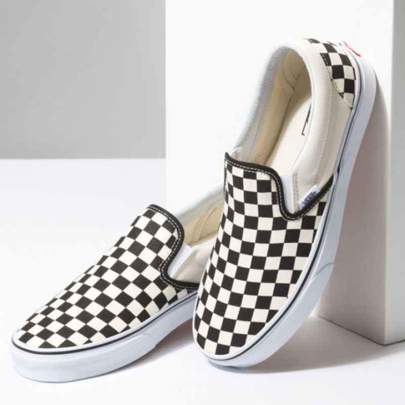 Jual Sepatu Sneakers Vans Checkerboard Slip On Black White Original Vn000Eyebww - hoopspoint.com