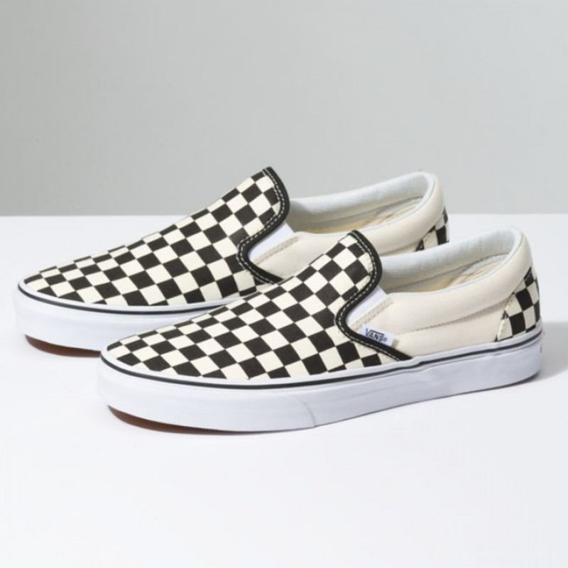 Jual Sepatu Sneakers Vans Checkerboard Slip On Black White Original Vn000Eyebww - hoopspoint.com