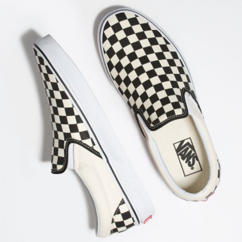 Jual Sepatu Sneakers Vans Checkerboard Slip On Black White Original Vn000Eyebww - hoopspoint.com