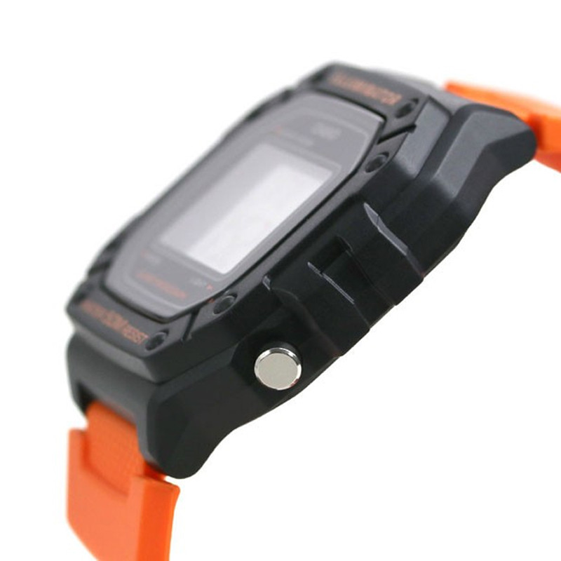 Jual Jam Tangan Training Pria Casio Digital Dial Orange Resin Strap Black Orange Original W-218H-4B2Vdf - hoopspoint.com