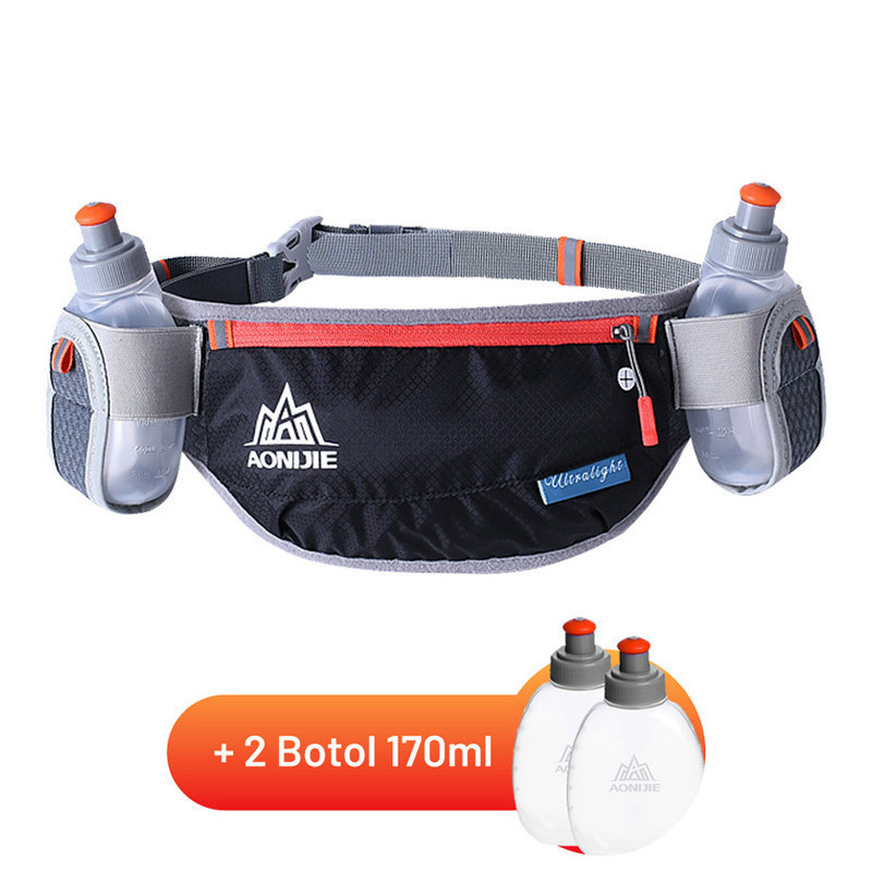 Jual Tas Lari Aonijie Waist Bag With 2 Bottles Black Original Waistbag882 - hoopspoint.com