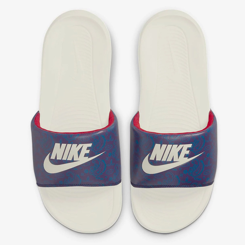 Jual Sandal Sneakers Nike Victori One Print Slides Blackened Blue Original Cn9678-403 - hoopspoint.com