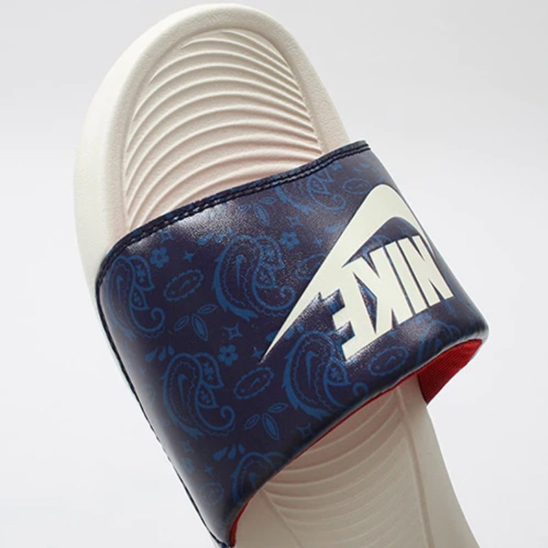 Jual Sandal Sneakers Nike Victori One Print Slides Blackened Blue Original Cn9678-403 - hoopspoint.com