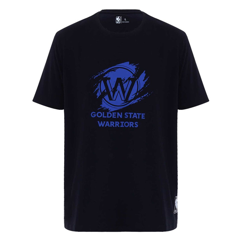 Jual Baju Basket Nba Short Sleeve Tee Print Golden State Warriors Black Original Gwtee01Bk - hoopspoint.com