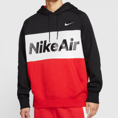 Beli Baju Sneakers Nike Air Fleece Pullover Hoodie Black University Red Original Cj4825-011