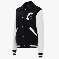 Beli Baju Sneakers Wanita Converse Wmns Twisted Varsity Knit Jacket Black White Original Con018557A02