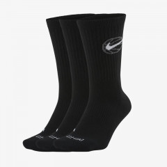 Beli Kaos Kaki Basket Nike 3Pk Everyday Crew Basketball Socks Black Original Da2123-010