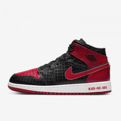 Beli Sepatu Sneakers Anak Air Jordan Aj 1 Mid Gs Bred Text Black Red Original Dm9650-001