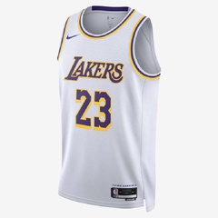 Beli Baju Basket Nike Lebron James Los Angeles Lakers Association Edition Swingman Jersey White Original Dn2081-103