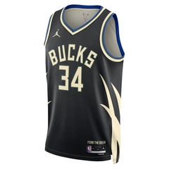 Beli Baju Basket Air Jordan Giannis Antetokounmpo Milwaukee Bucks Statement Edition Swingman Jersey Black Original Do9533-010