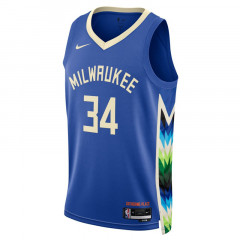 Beli Baju Basket Nike Milwaukee Bucks Giannis Antetokounmpo City Edition Swingman Jersey Blue Original Do9600-480