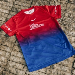 Beli Baju Lari Mizuno Btn Jakim Merchandise Tee Red - Blue Original J2Sac0M363