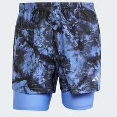 Beli Celana Lari Adidas Own The Run Spray Dye 2-In-1 Short Blue Fusion-Black Original Jl8721