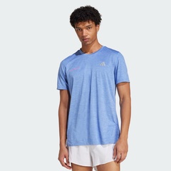 Beli Baju Lari Adidas T-Shirt Melange Own The Run Blue Fusion Original Jl8725