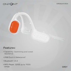 Beli Peralatan Lari Onpoint Iron Openear Bone Conduction Headphone Grey Original Oei-0224-Gr